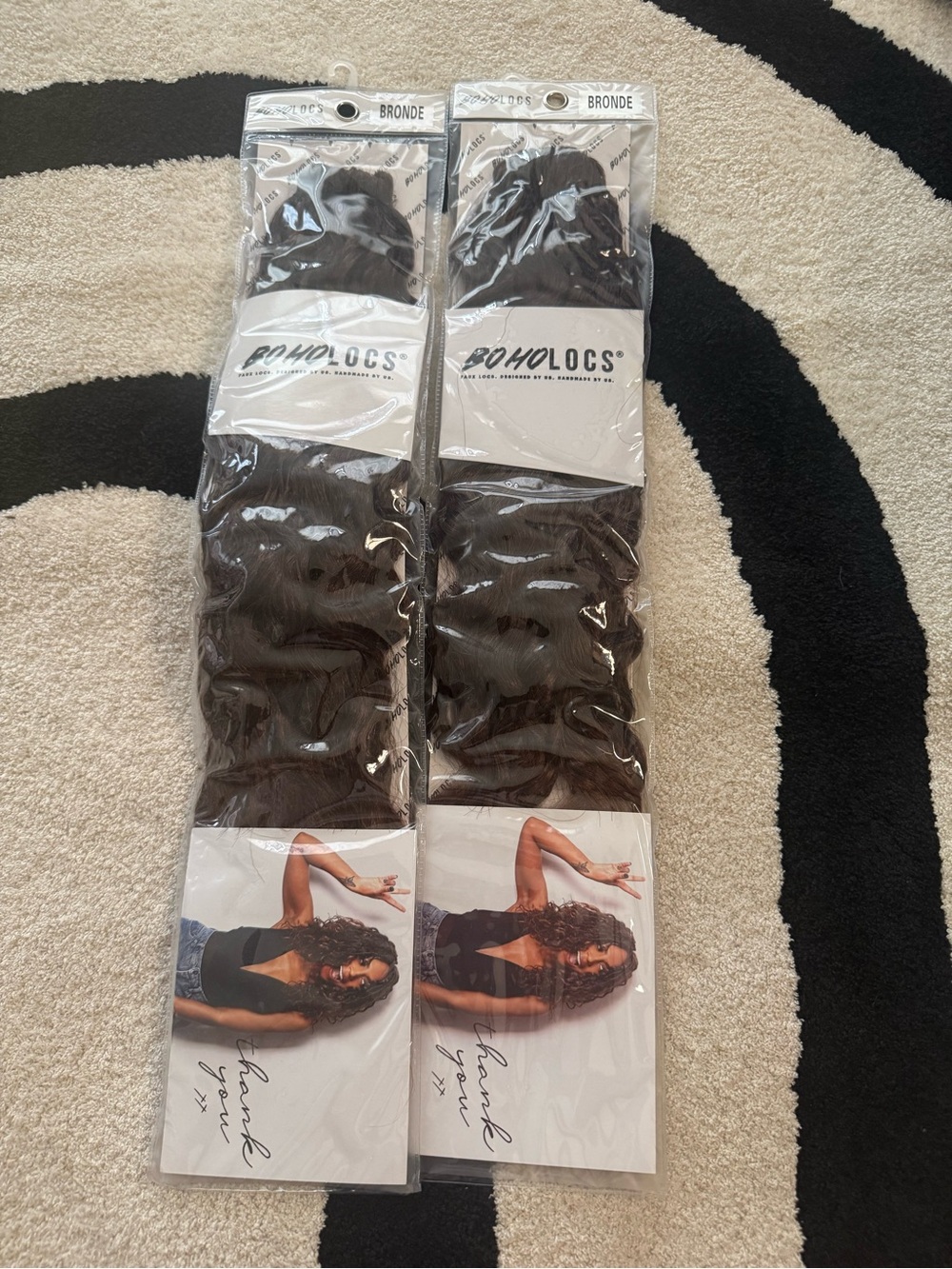 BOHOLocs Bronde Wavy Hair Extensions - Dark Brown (2 Packs) new in package